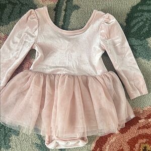 GAP Baby Pink Long Sleeve velvet tutu dress
